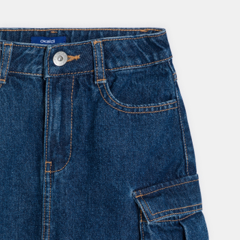 تنورة جينز كارغو، باللون...